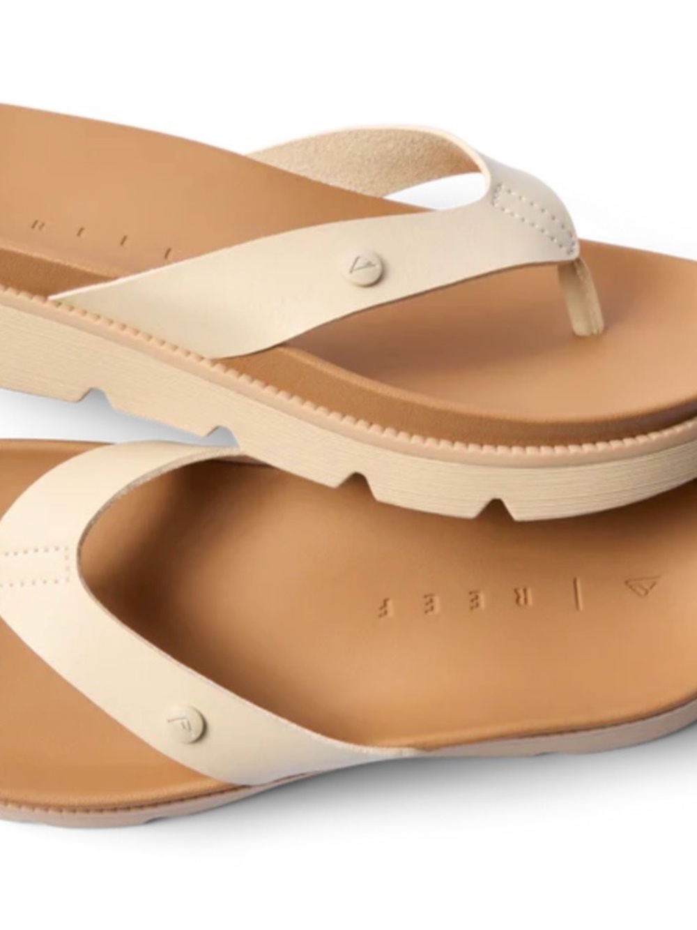Reef Women’s Vista Luxe Vivianhh Cream/Tan Platform Thong Sandal - Picture 1 of 8